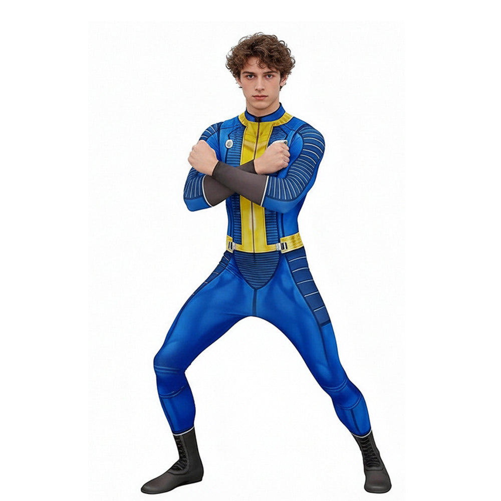 Vault Dweller Costume Games Player 76 Outfit Blue Underarmor Jumpsuit – Sun  Baby