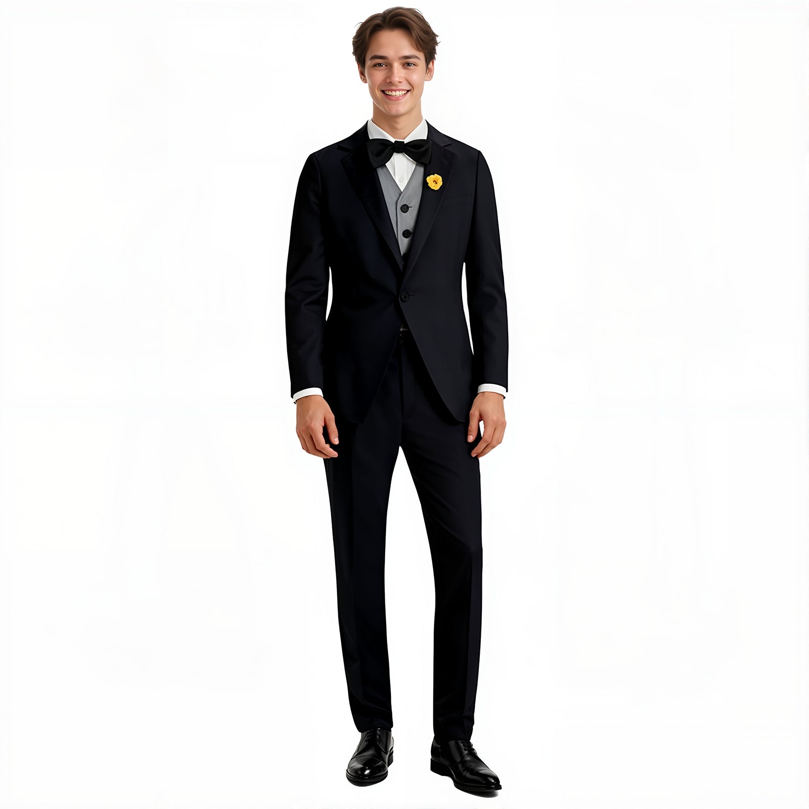 tuxedo dress up party Zapaka Dark Blue Men's Prom Wedding Party Suits Peak Lapel Jacquard One Button Homecoming Tuxedos, Dark Blue / 42
