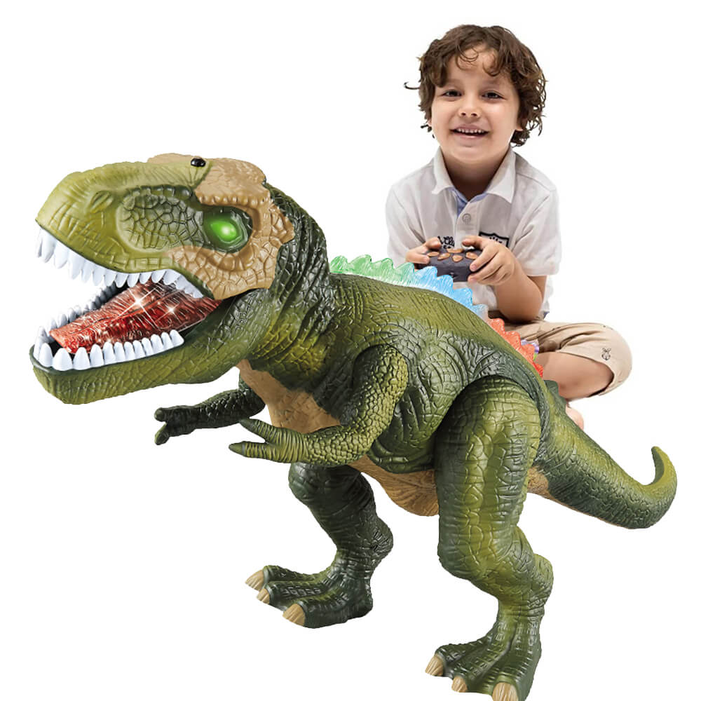 Dinosaure Télécommandé T-Rex UR BZUE - Jouet Réaliste Marchant Rugissant Lumière Son LED Pour Enfants
