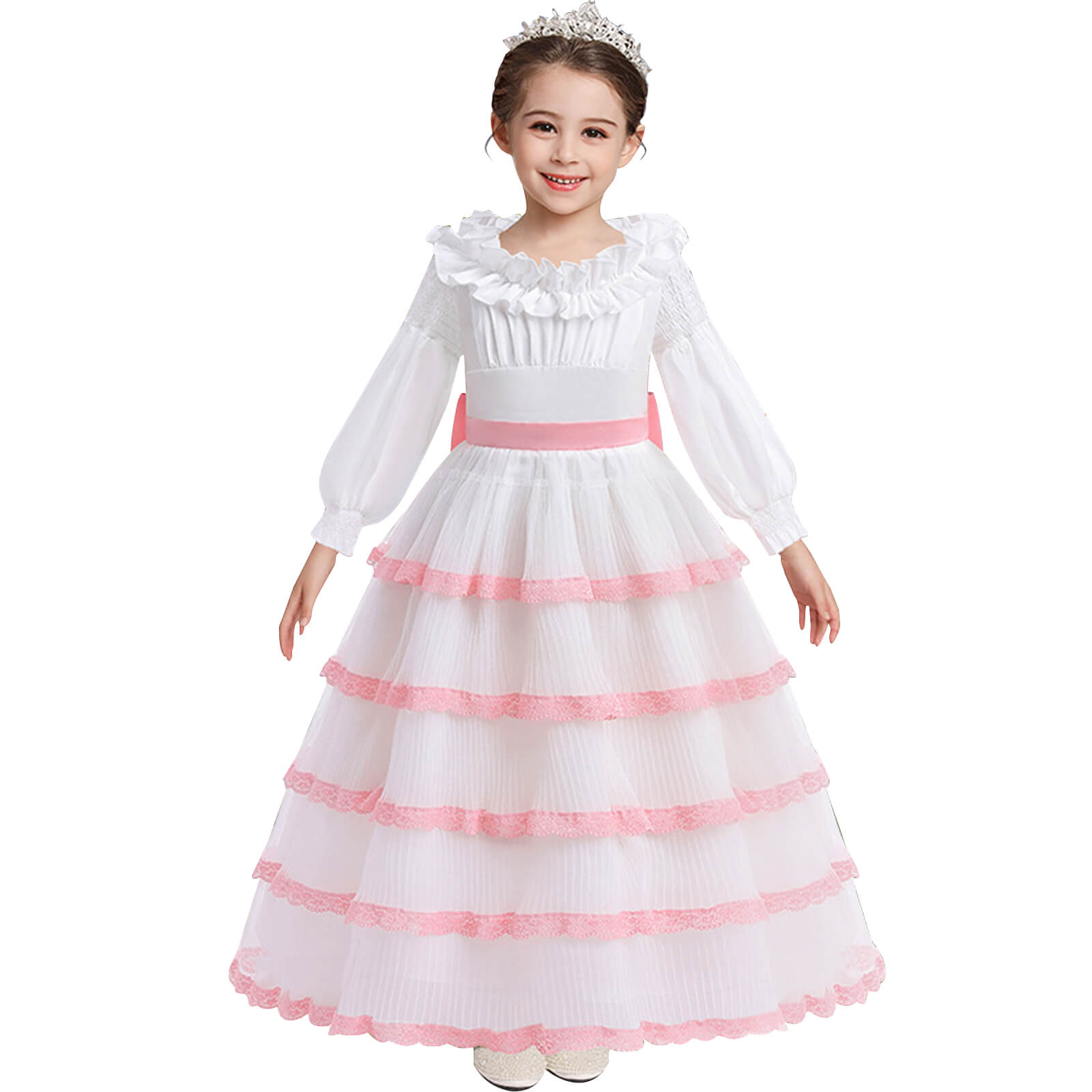 ariel pink dress Kids Ariel Costume Mermaid Cosplay Party Dress Layered Ariel Pink Dres – Sun Baby