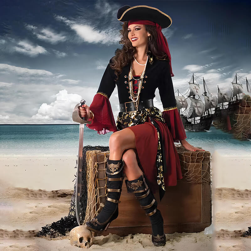 Ladies Pirate Outfit Masquerade Womens Pirate Dress Halloween Cosplay Sun Baby Ladies Pirate Outfit Masquerade Womens Pirate Dress Halloween Cosplay Sun Baby