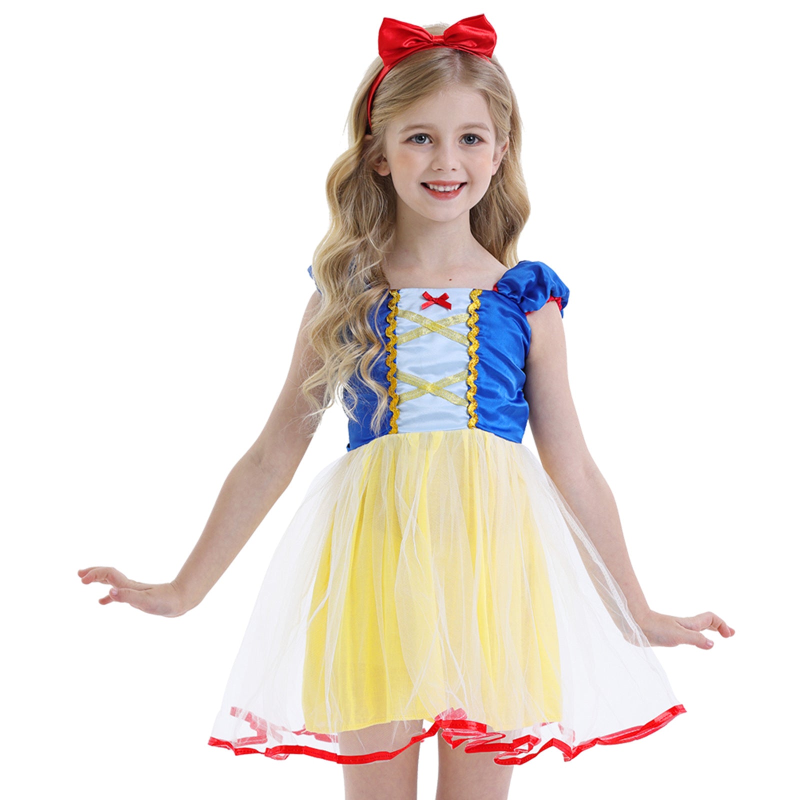 childrens princess fancy dress Ibtom Castle Little Girls Princess Halloween Cosplay Outfits for Kids Party Fancy Dress up Long Evening Gown 6-7 Years Blue, Girl's