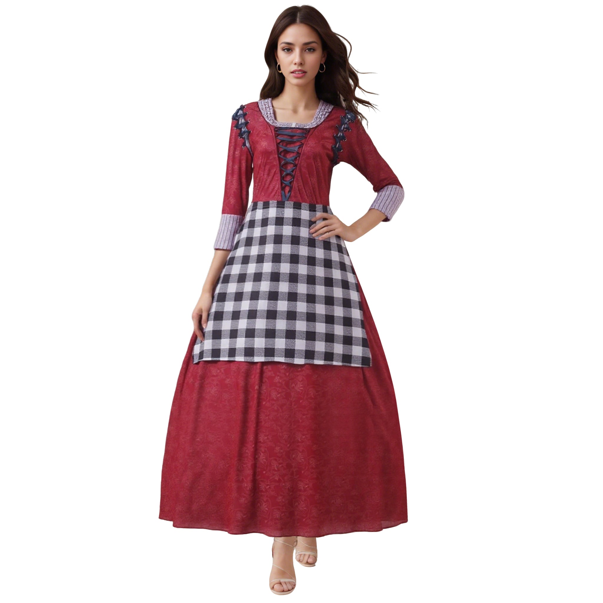 princess dress adult Adult Princess Dress Maid Maxi Dress with Apron Long Sleeve Party Outf – Sun Baby