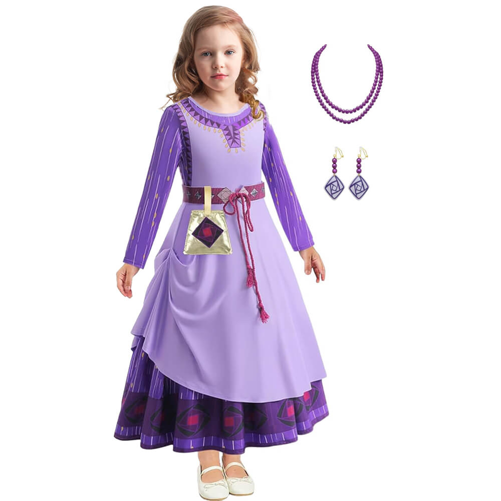 Wish Costume for Girls Asha Princess Dress Up Set Asha Cosplay Outfit – Sun Baby