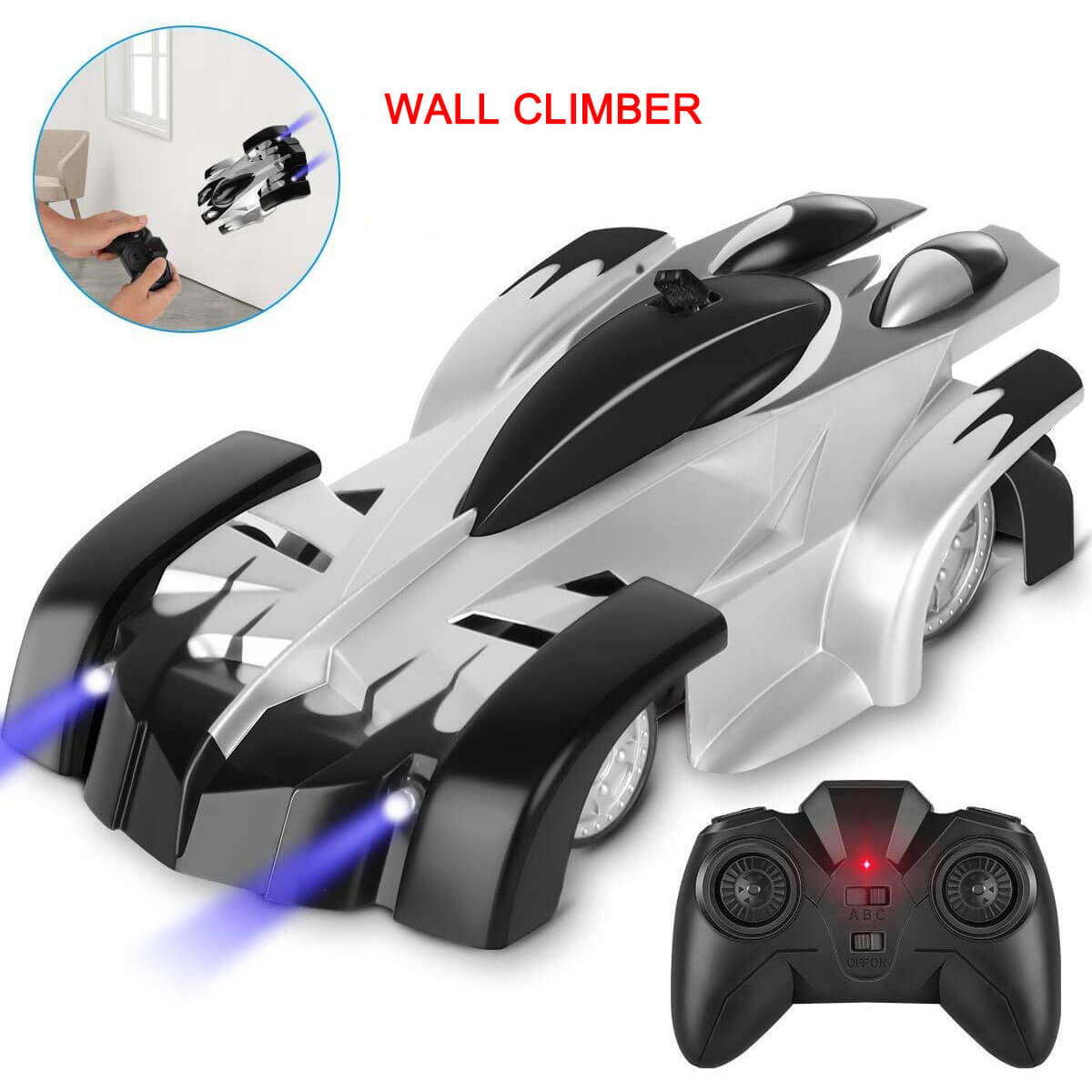 Wall Climbing RC Car Remote Control Toy 360° Rotating Stunt Car for Bo