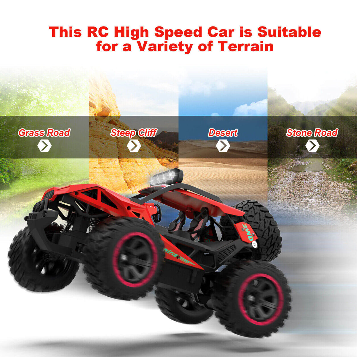1:12 RC Monster Truck Off-Road Vehicle Remote Control Car for Kids