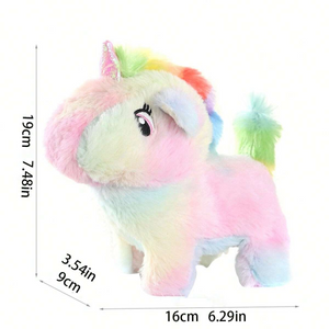 Unicorn Plush Toy Talking Wagging Nodding Educational Doll Electric Animal Interactive Animated Toy for Toddler