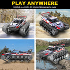 4WD RC Tank 360° Rotation Spray Tank Alloy 2.4G Remote Control Crawler Tank