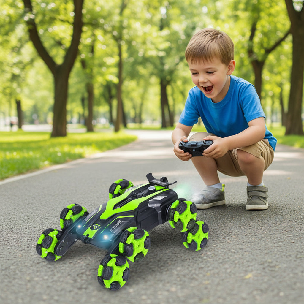 8-Wheel RC Stunt Car Kids Cimbing Toys with 360° Rotation Drift and Dazzling Headlights