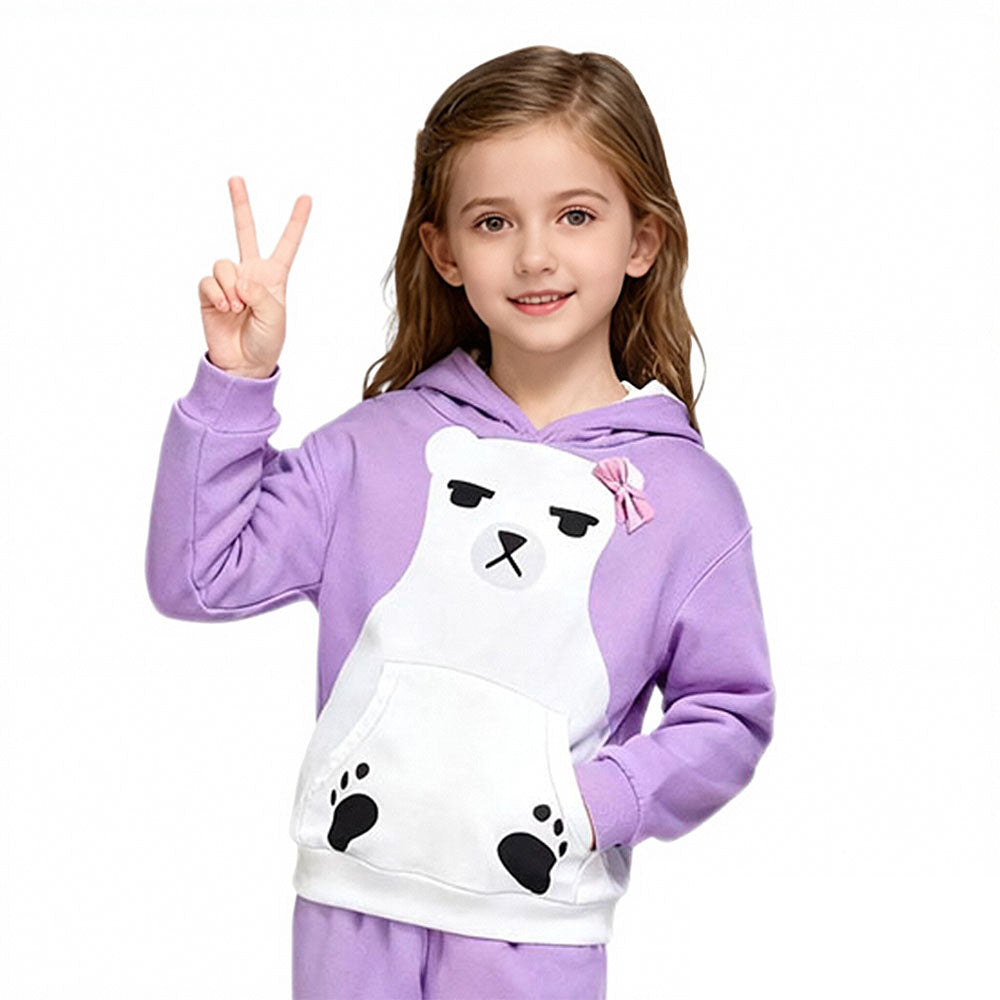 Girls Pop Idol Costume Cat Ear Cute Hoodie Pants 2pcs Playwear Set Size 4-12Y