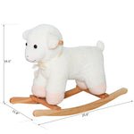 Baby Rocking Horse Toddler Sheep Plush Animal Ride-On Rocking Chair Wooden Base for Kids