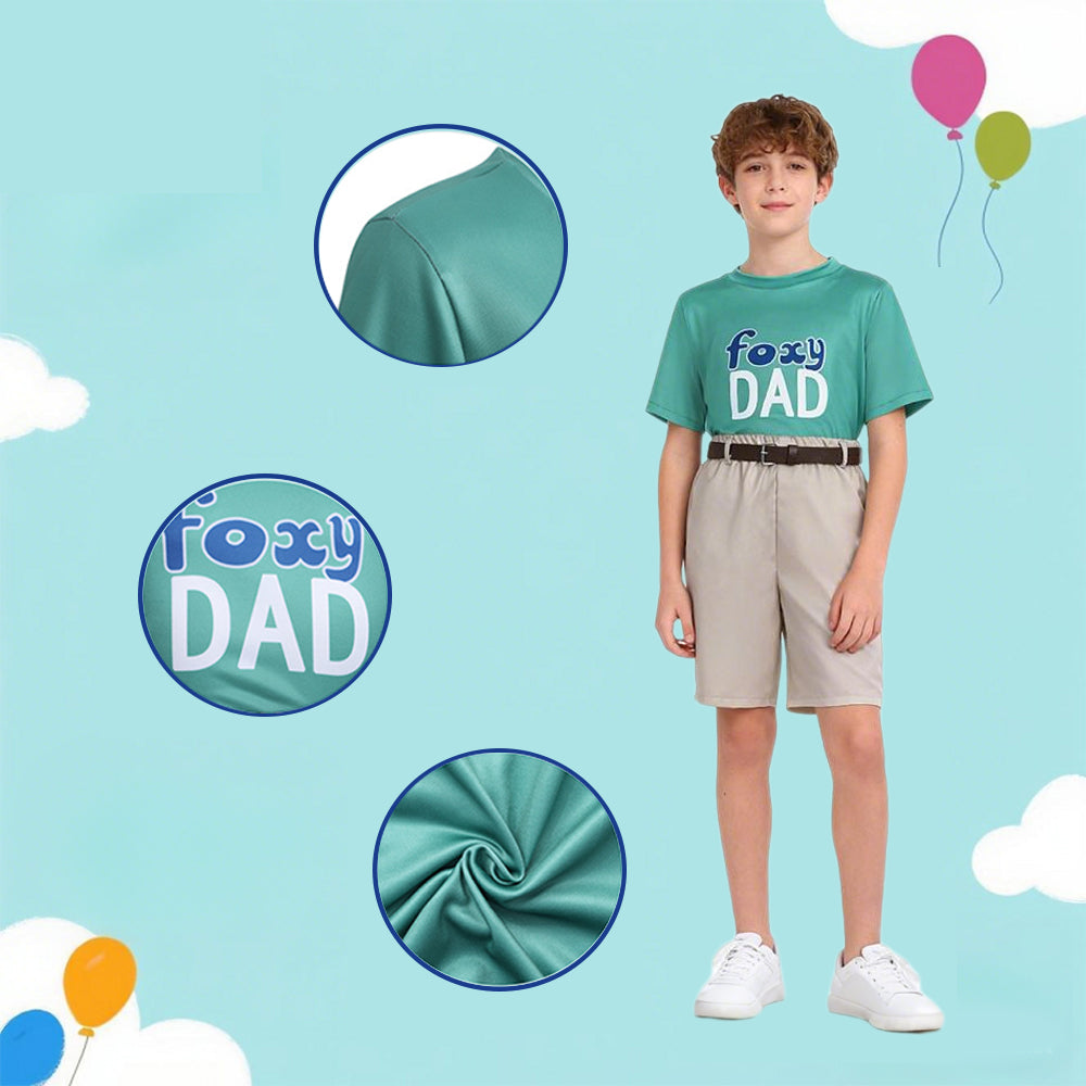 Kids Fox Costume Casual Green Shirt and Shorts Suit for Cospay Daily Wear