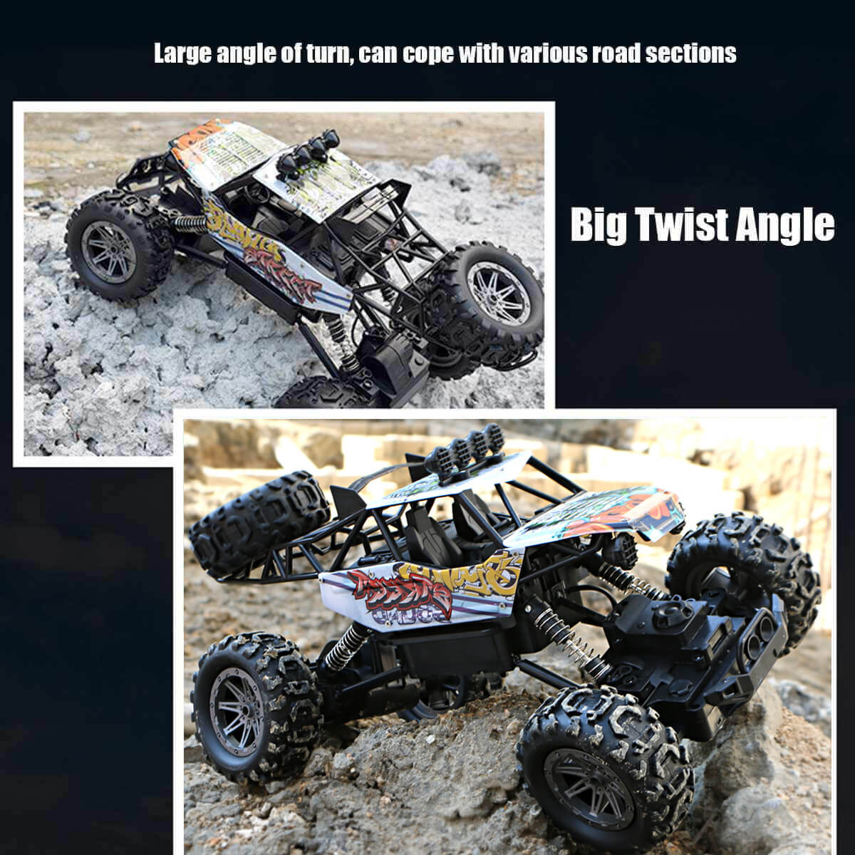 1/10 4WD RC Truck 2.4G Remote Control Car Off-Road RC Trucks for Kids and Adults
