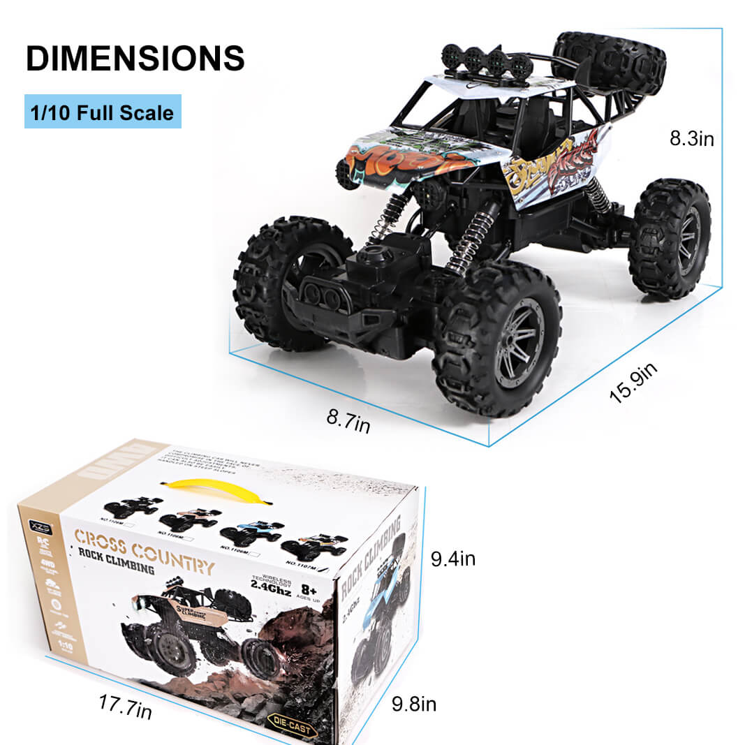 1/10 4WD RC Truck 2.4G Remote Control Car Off-Road RC Trucks for Kids and Adults