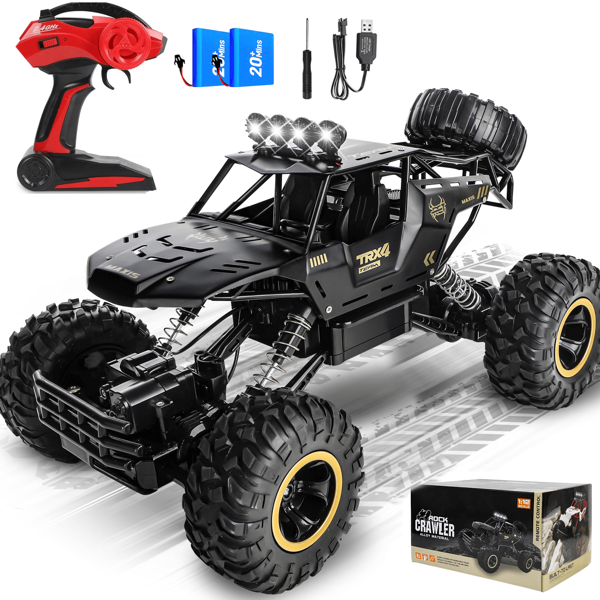 1 12 Large RC Monster Truck 2.4G 4WD Metal Remote Control Car Kids RC Sun Baby