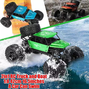 1/8 Amphibious RC Car Big IP66 Water Monster Vehicle 4WD Remote Control Off-road Truck