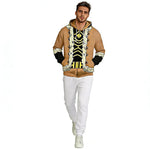 Adult Mirio Costume Hawks Hero Zip-up Hoodie Green Deku Sweatshirt for Cosplay