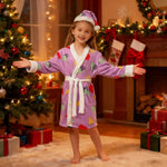 Pop Star Costume Purple Robe with Santa Hat Christmas Dress-up Suit for Kids Adults