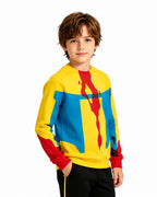 Kids Mark Costume Yellow Long Sleeve Pullover Shirt for Cosplay Themed Party Comic Exhibition