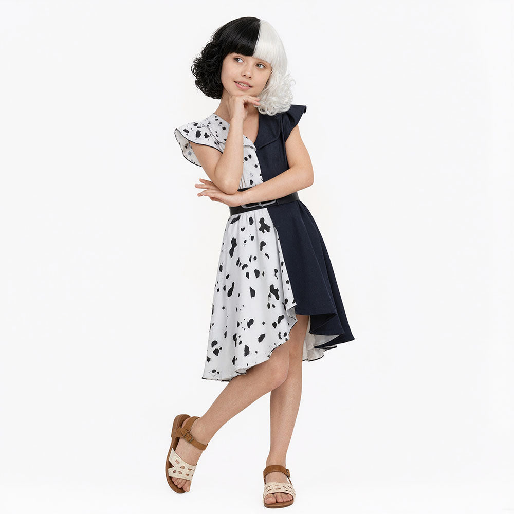 Kids Iconic Black White Costume Fashion Party Carnival Dress Girls Halloween Costume