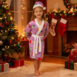 Pop Star Costume Purple Robe with Santa Hat Christmas Dress-up Suit for Kids Adults