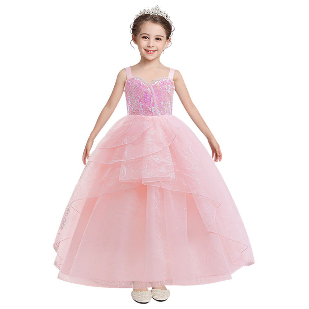 Girls Glinda Dress The Good Witch Pink Glinda Outfit Wicked Cosplay Costume 4-12 Years Old