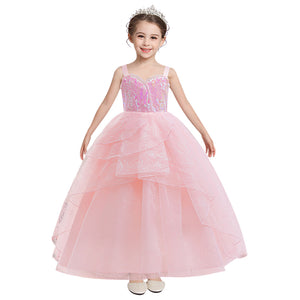 Girls Glinda Dress The Good Witch Pink Glinda Outfit Wicked Cosplay Costume 4-12 Years Old