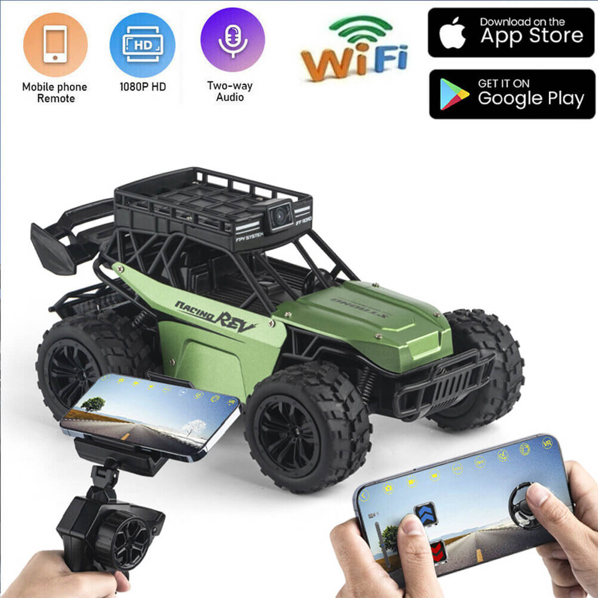 RC Car 1080P Camera Remote Control Car 2.4G WIFI Video Dialogue Off-road Climbing Truck