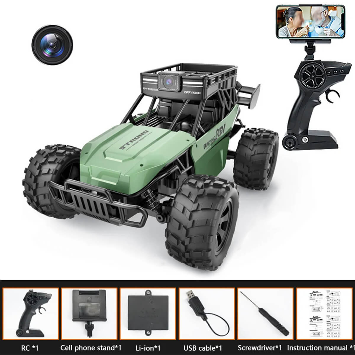 RC Car 1080P Camera Remote Control Car 2.4G WIFI Video Dialogue Off-road Climbing Truck
