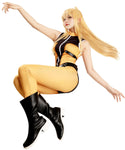 Adult Go! Go! Loser Ranger Costume Yellow Keeper Jumpsuit with Leg Harness Strap Suit