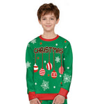 Kids Christmas Sweatshirt Boys Girls Long Sleeve Xmas Pullover Shirt and Pants Set for 4-8 years