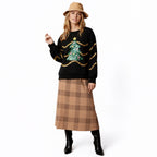 Women Christmas Top Holiday Party Outift Sequin Xmas Tree and Stripes Sweatshirt
