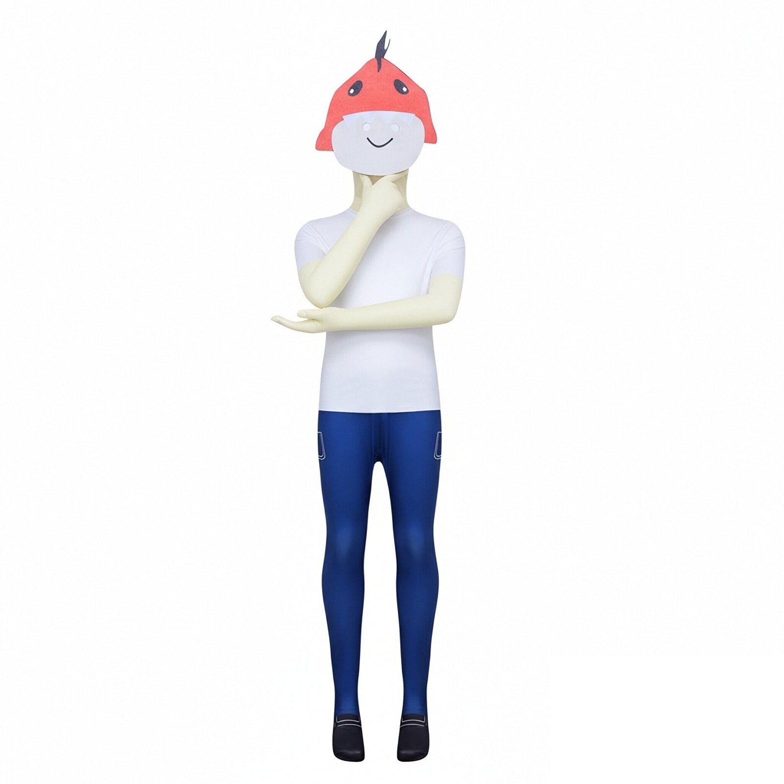 Missing Kid Costume White Jumpsuit and Helmet The Forest Survival Outfit for Game Player