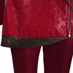 Red Princess Dress Descendents PU Leather Jacket Skirt and Pants Full Set for Girls Women Halloween Carnival
