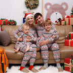 Christmas Moose Family Matching Costume Baby Romper Kids Adult Long Sleeve Tops Pants Suit