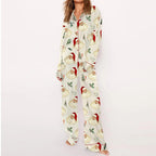 Womens Christmas Pajamas Soft Xmas Pjs Tops and Pants 2pcs Suit for Christmas Party Daily Wear