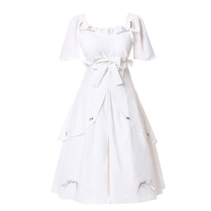 Women Minfilia Costume Game FF14 Ryne White Dress Cosplay Party Outfit