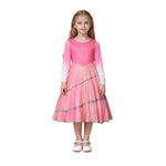 Girls Good Witch Costume Pink Long Sleeve Dress with Fitted Bodice for Themed Party