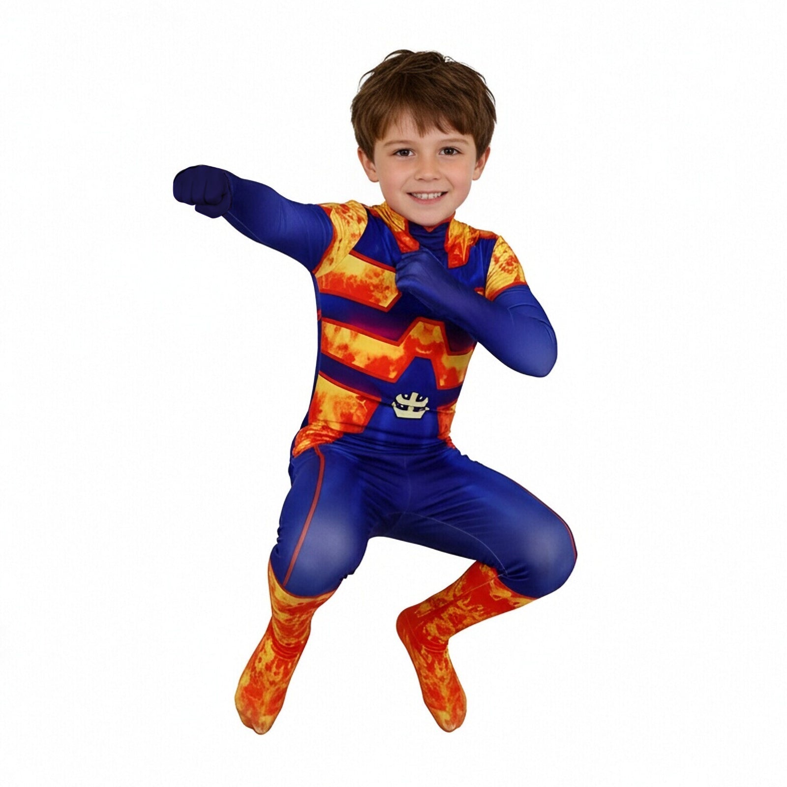 Kids Adults Endeavor Cosplay Costume Flame Hero Jumpsuit for Dress Up and Halloween