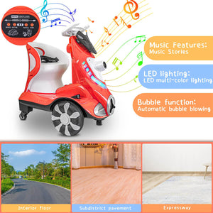 Electric Scooter Anti-Rollover Electric Car Kids Bubble Car Dual Drive with Light & Music