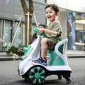 Electric Scooter Anti-Rollover Electric Car Kids Bubble Car Dual Drive with Light & Music