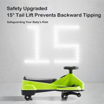 12V Electric Wiggle Car 390 Dual Drive Ride-on Car Bluetooth Music with Light for Indoors Outdoors