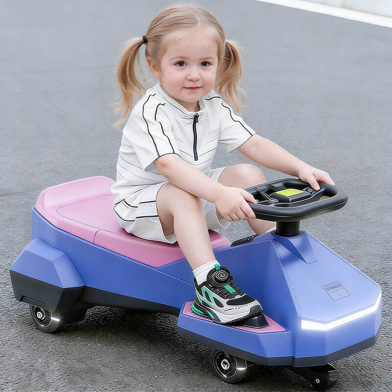 12V Electric Wiggle Car 390 Dual Drive Ride-on Car Bluetooth Music with Light for Indoors Outdoors