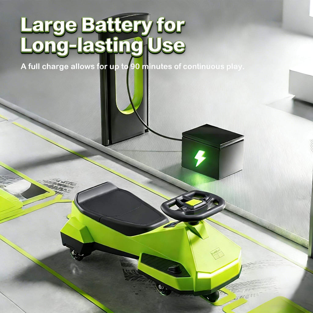 12V Electric Wiggle Car 390 Dual Drive Ride-on Car Bluetooth Music with Light for Indoors Outdoors