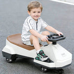 12V Electric Wiggle Car 390 Dual Drive Ride-on Car Bluetooth Music with Light for Indoors Outdoors