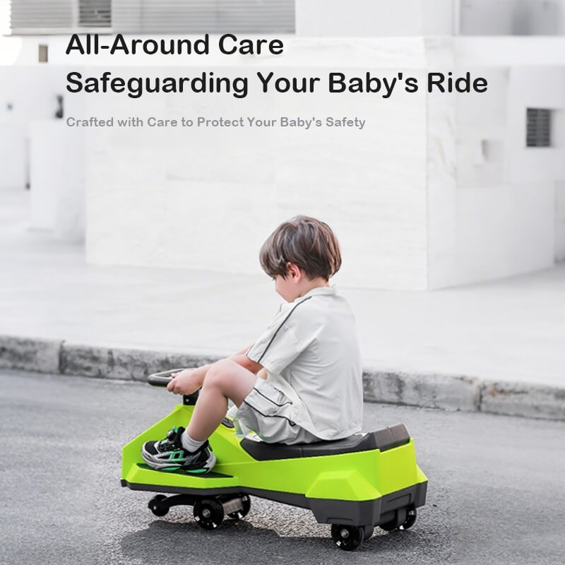 12V Electric Wiggle Car 390 Dual Drive Ride-on Car Bluetooth Music with Light for Indoors Outdoors