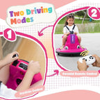 12V Kids Electric Bumper Car with Remote Snail-Shaped Ride On Car with Flashing Lights Music