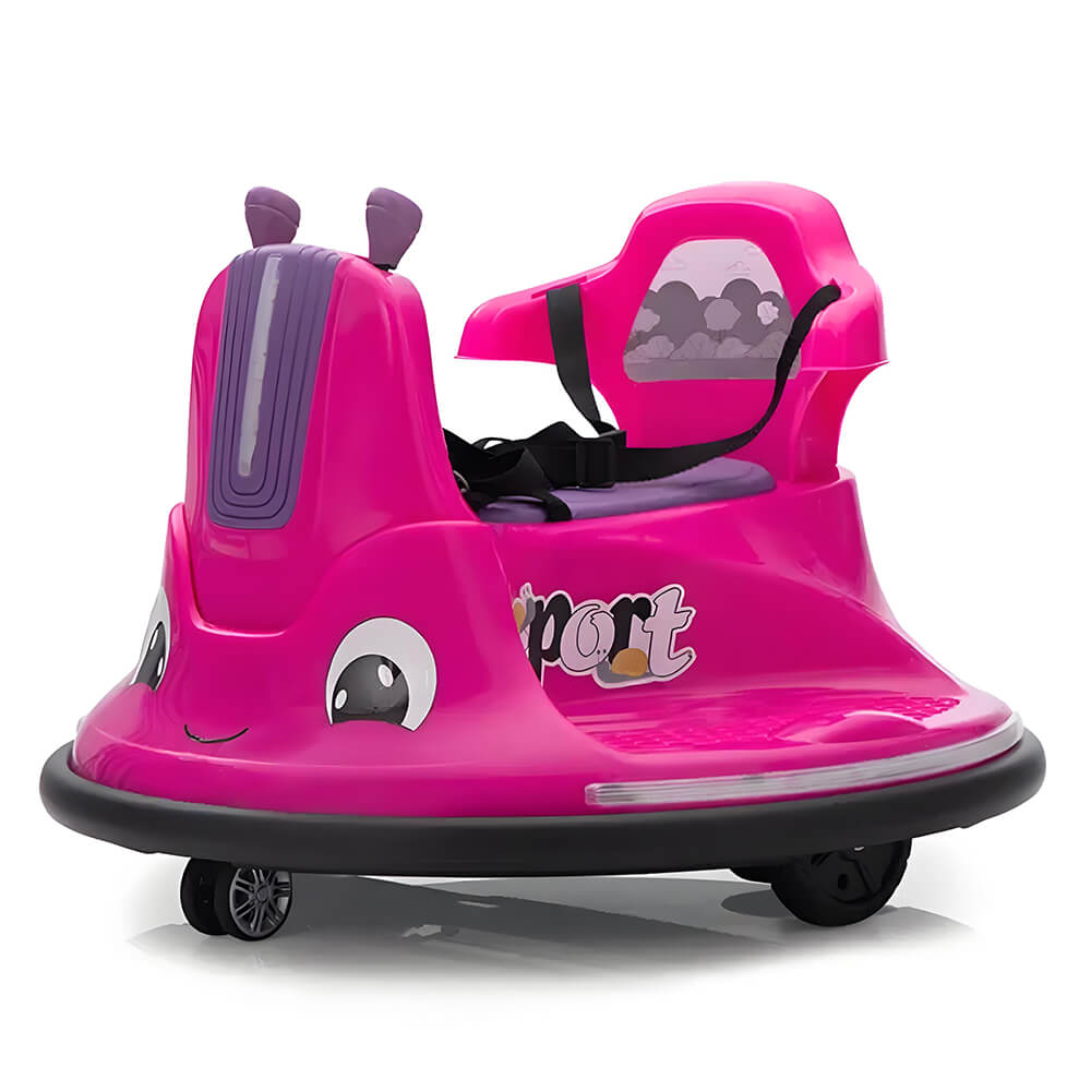 12V Kids Electric Bumper Car with Remote Snail-Shaped Ride On Car with Flashing Lights Music