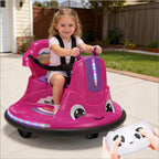 12V Kids Electric Bumper Car with Remote Snail-Shaped Ride On Car with Flashing Lights Music