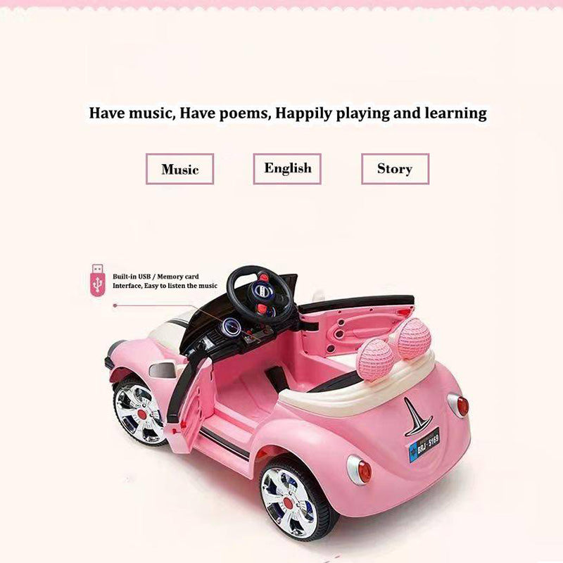 12V Kids Electric Car Pink Princess Ride-On Car w/ 2.4G Remote Battery Power Truck